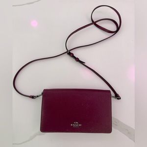 Crossbody wine colored wallet/purse